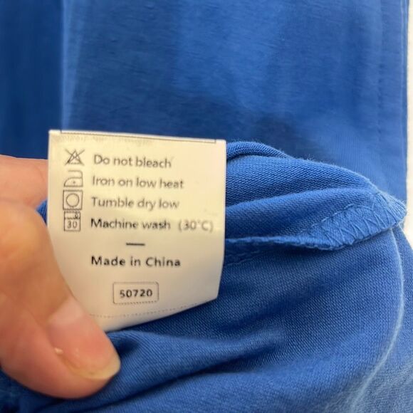 Ofeefan Womens Blue Crew Neck Pleated Front Sleeveless Tank Dress Blue Small NWT - Picture 8 of 8